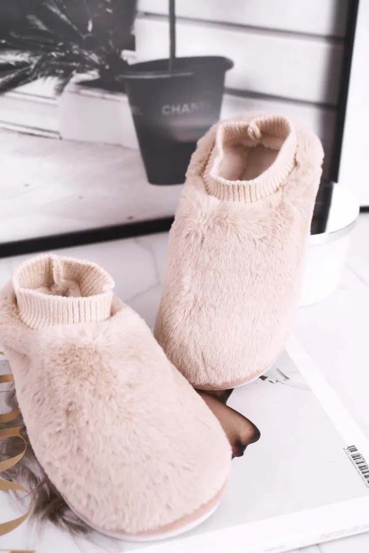 Hot Boto Papcie Damskie Z Futerkiem I Skarpetką Beżowe Yeti