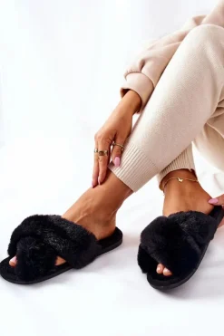 Hot Boto Papcie Damskie Z Futerkiem Czarne Colette