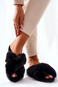 Hot Boto Papcie Damskie Z Futerkiem Czarne Colette