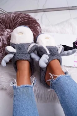 Online Boto Papcie Damskie Z Futerkiem Renifery Szare Deff