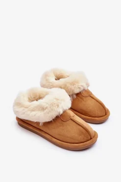 Discount Boto Papcie Damskie Z Futerkiem Brązowe Lanoze Brązowy