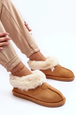 Discount Boto Papcie Damskie Z Futerkiem Brązowe Lanoze Brązowy