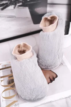 Discount Boto Papcie Damskie Z Futerkiem I Skarpetką Szare Yeti