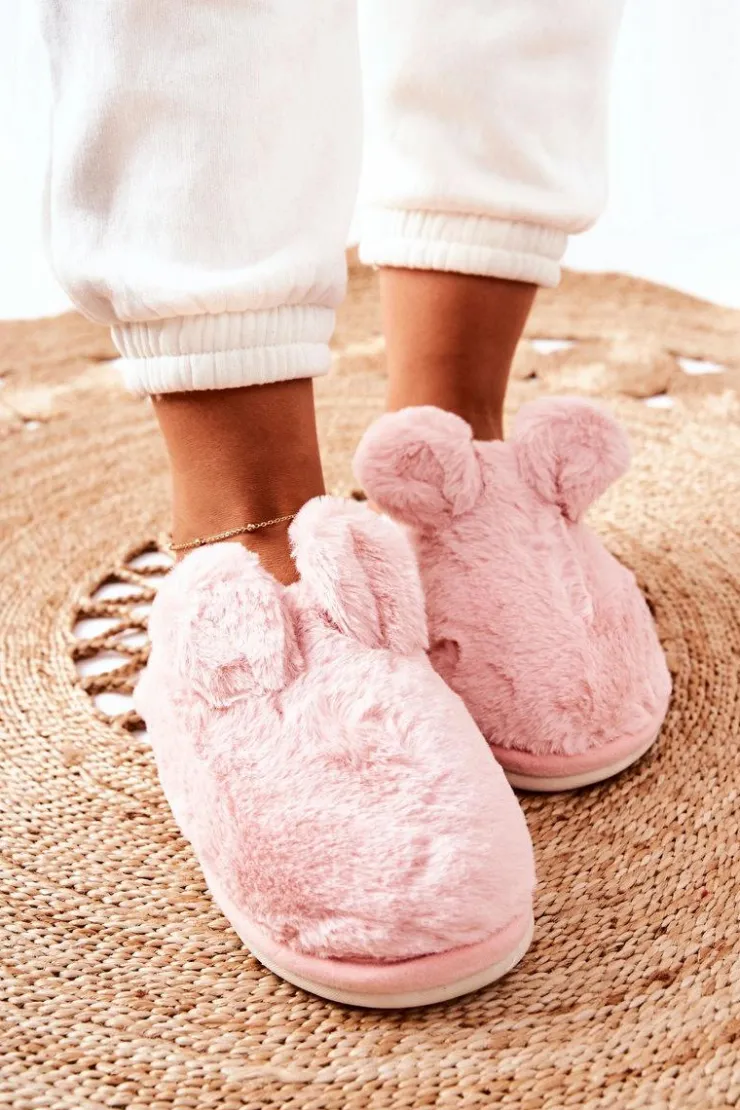 Discount Boto Papcie Futrzane Z Uszami Różowe Thorpe