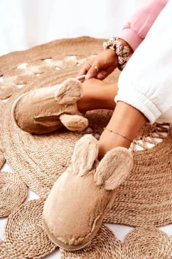 Boto Papcie Futrzane Z Uszami Beżowe Thorpe