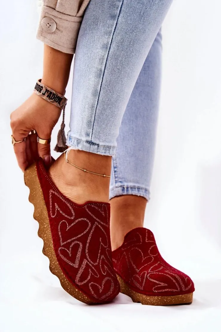 Damskie INBLU Papcie Klapki Profilaktyczne DK07-016 Czerwone