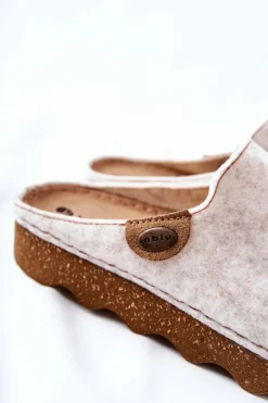 INBLU Kapcie Klasyczne|Klapki Damskie Klasyczne*Papcie Klapki Profilaktyczne DK06 002 Beżowe