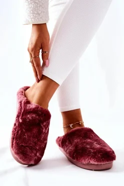 Boto Kapcie Klasyczne*Papcie Ocieplane Futrzane Różowe Mecy
