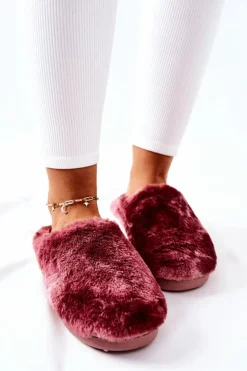 Boto Kapcie Klasyczne*Papcie Ocieplane Futrzane Różowe Mecy