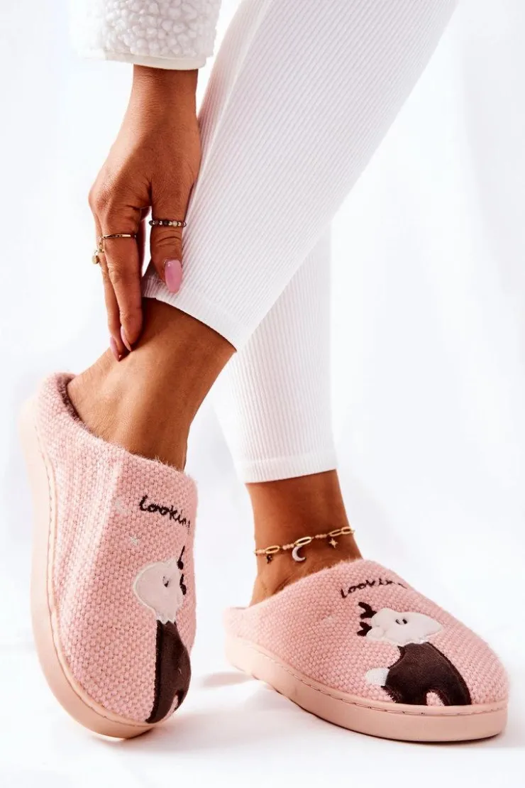 Damskie Boto Papcie Ocieplane Renifer Jasnoróżowe Jilly