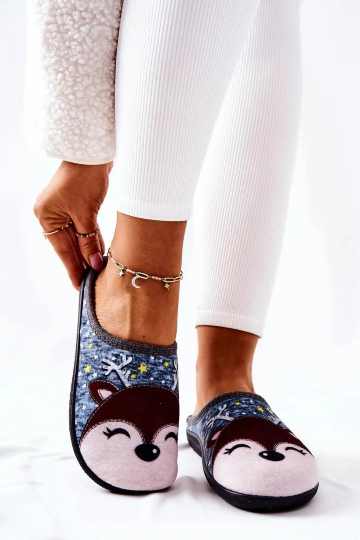 Damskie Boto Papcie Ocieplane Renifer e Taffy