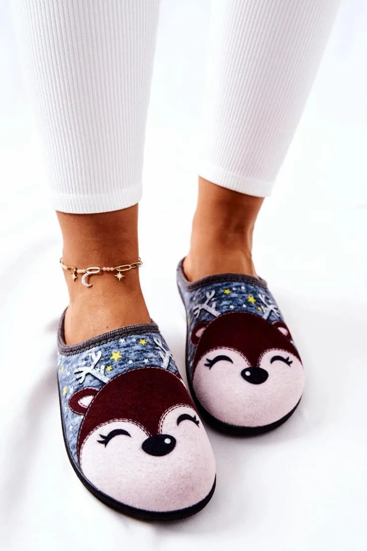 Damskie Boto Papcie Ocieplane Renifer e Taffy