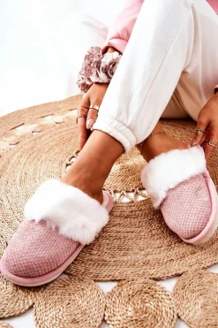 Sale Boto Papcie Ocieplane Z Futerkiem Różowe Flamarin