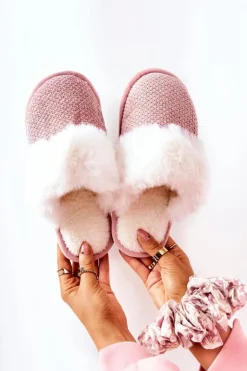 Sale Boto Papcie Ocieplane Z Futerkiem Różowe Flamarin