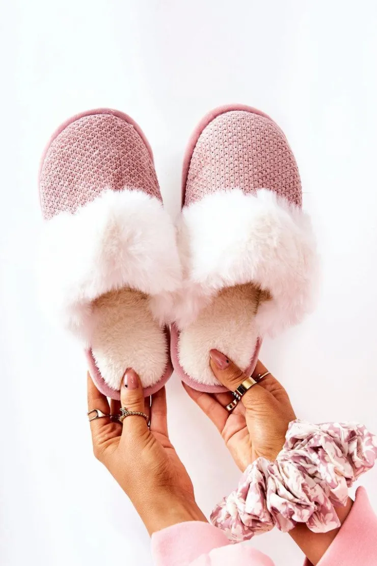 Sale Boto Papcie Ocieplane Z Futerkiem Różowe Flamarin