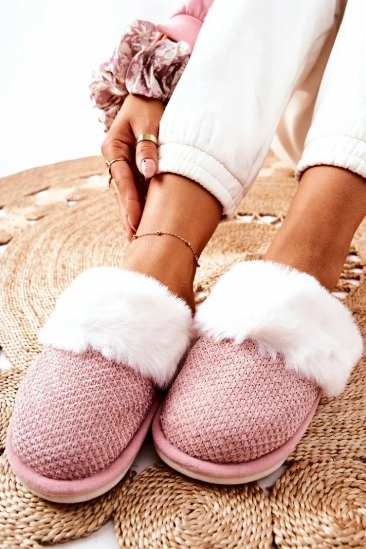 Sale Boto Papcie Ocieplane Z Futerkiem Różowe Flamarin