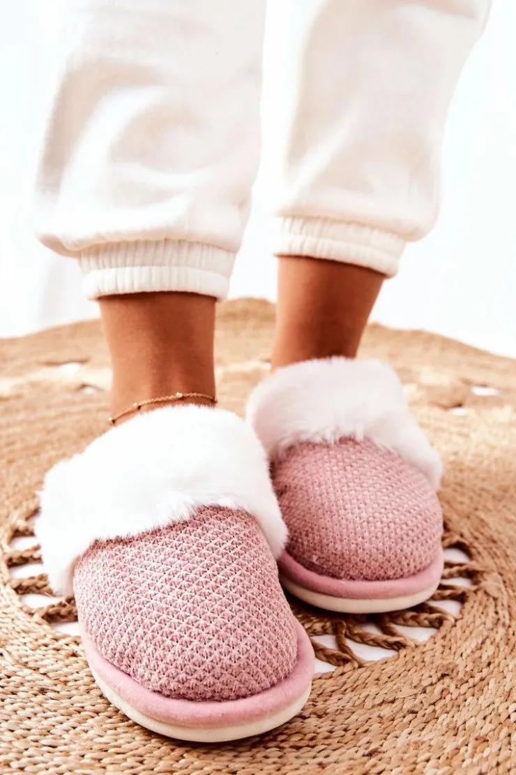 Sale Boto Papcie Ocieplane Z Futerkiem Różowe Flamarin