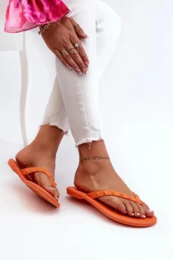 Discount ZAXY Płaskie Elastyczne Klapki Japonki Damskie JJ285254 Pomarańczowe Pomarańczowy