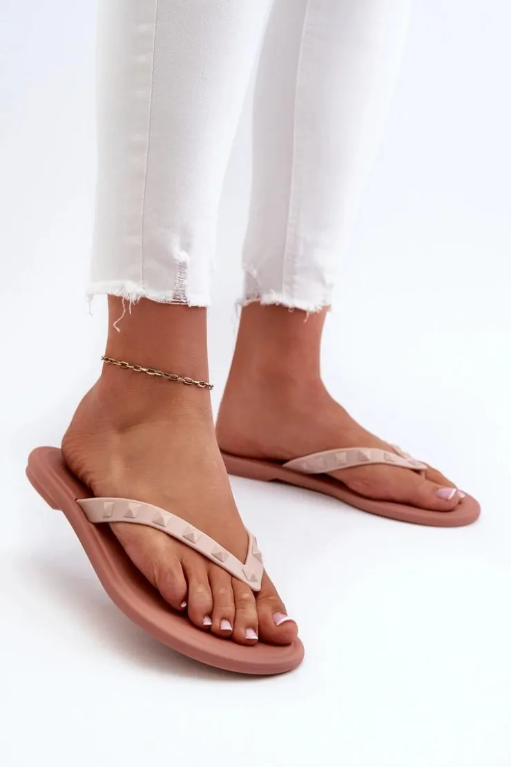 ZAXY Płaskie Elastyczne Klapki Japonki Damskie JJ285298 Różowe Różowy