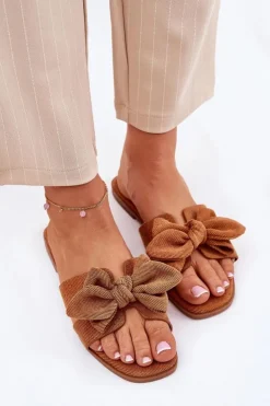 Damskie Boto Płaskie Klapki Damskie Z Kokardką Camel Tobin