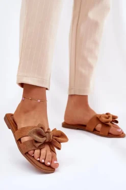 Damskie Boto Płaskie Klapki Damskie Z Kokardką Camel Tobin