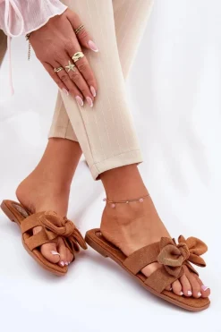 Damskie Boto Płaskie Klapki Damskie Z Kokardką Camel Tobin