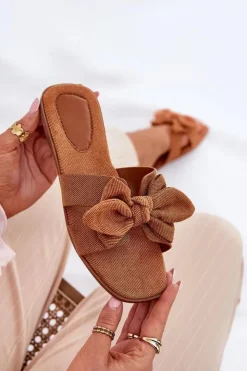 Damskie Boto Płaskie Klapki Damskie Z Kokardką Camel Tobin