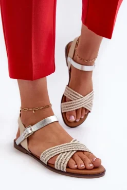 Damskie Damskie buty S.Barski Płaskie Sandały Damskie S.Barski MY923 Beżowe