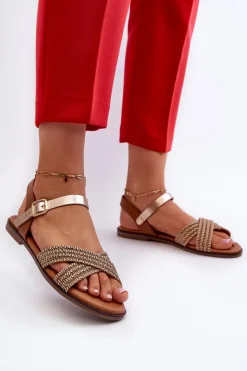 Damskie Damskie buty S.Barski Płaskie Sandały Damskie S.Barski MY923 Brązowe