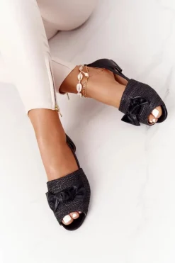 Boto Sandały Płaskie*Płaskie Sandały Z Plecionką Lu Boo Czarne