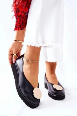 Online Maciejka Półbuty Baleriny Na Platformie Czarne 5315B-01