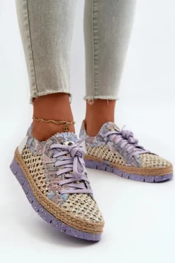 Maciejka Półbuty Skórzane*Półbuty Damskie Skórzane 05897-05 Fioletowe