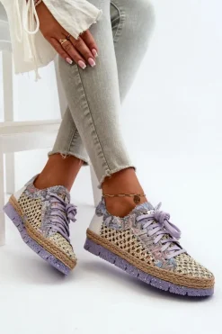 Maciejka Półbuty Skórzane*Półbuty Damskie Skórzane 05897-05 Fioletowe