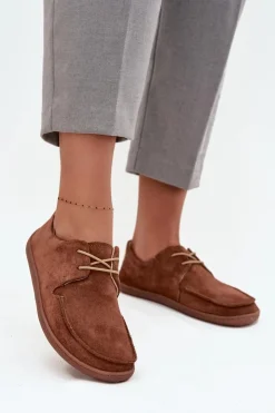 Outlet Zazoo Półbuty Damskie Typu Barefoot Z Naturalnego Zamszu 327 Brązowe Brązowy