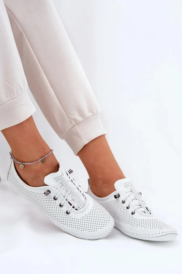 Damskie Artiker Półbuty Damskie Ze Skóry Naturalnej 54C0831 Białe