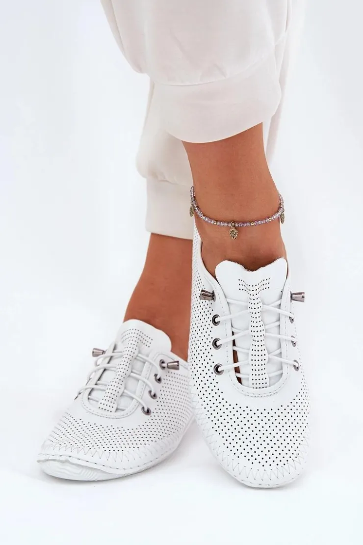 Damskie Artiker Półbuty Damskie Ze Skóry Naturalnej 54C0831 Białe