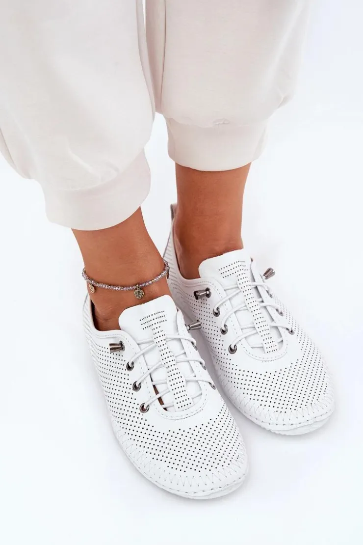 Damskie Artiker Półbuty Damskie Ze Skóry Naturalnej 54C0831 Białe