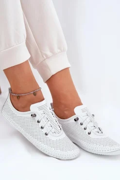 Damskie Artiker Półbuty Damskie Ze Skóry Naturalnej 54C0831 Białe