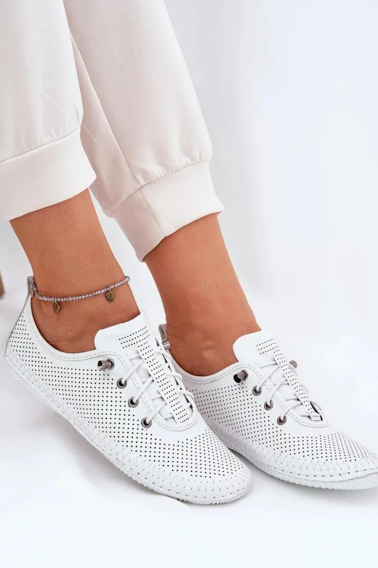 Damskie Artiker Półbuty Damskie Ze Skóry Naturalnej 54C0831 Białe