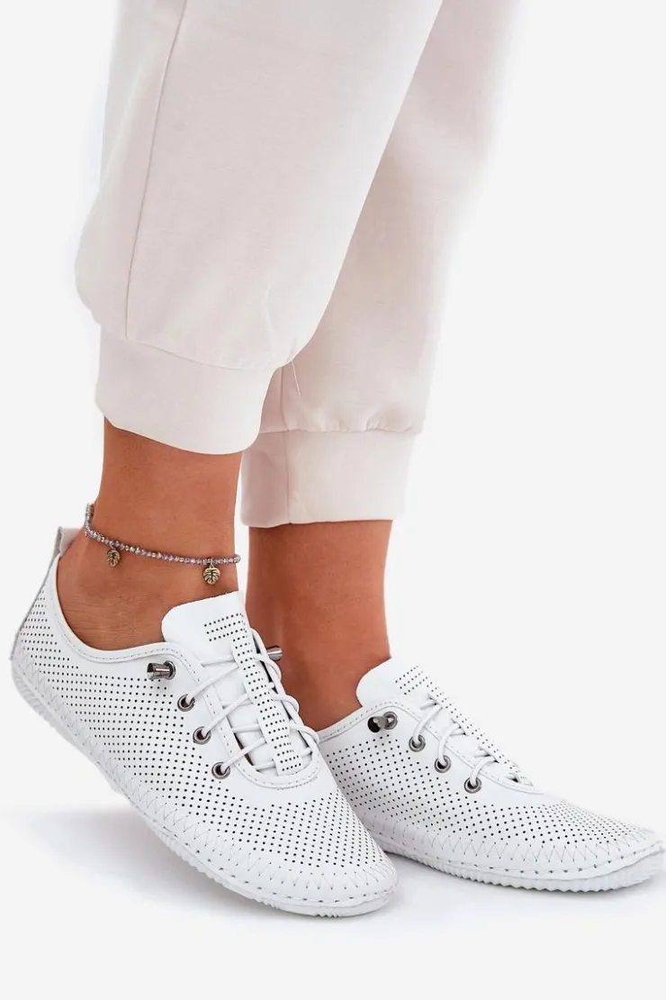 Damskie Artiker Półbuty Damskie Ze Skóry Naturalnej 54C0831 Białe