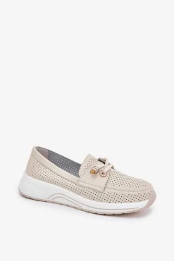 Artiker Buty Sportowe Na Platformie|Półbuty Skórzane*Półbuty Ze Skóry Naturalnej Na Platformie 56C2102 Beżowe