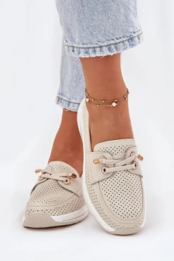 Artiker Buty Sportowe Na Platformie|Półbuty Skórzane*Półbuty Ze Skóry Naturalnej Na Platformie 56C2102 Beżowe