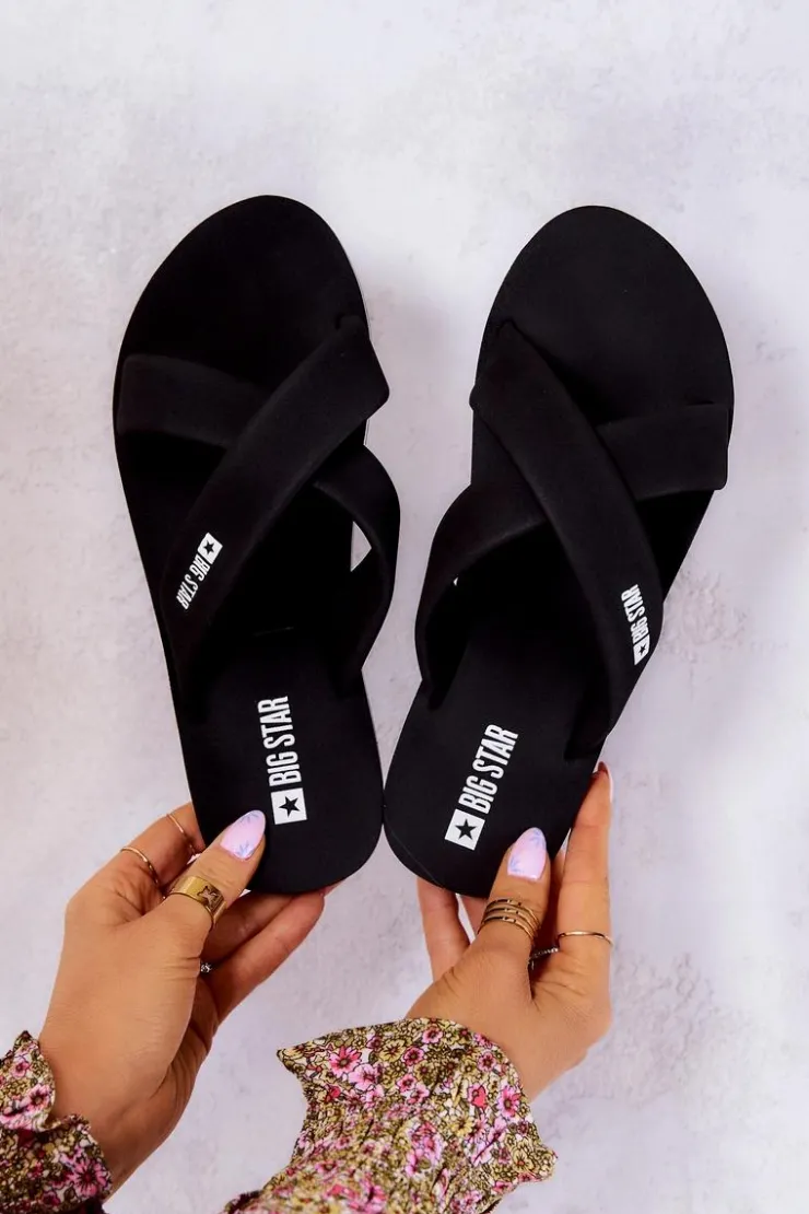 Big Star Shoes Klapki Damskie Big Star|Klapki Basenowe*Piankowe Damskie Klapki Big Star JJ274A338 Czarne