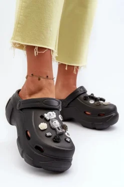 Boto Klapki Na Platformie|Klapki Damskie Klasyczne*Piankowe Damskie Lekkie Klapki Na Masywnej Podeszwie Czarne Matirra