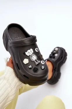 Boto Klapki Na Platformie|Klapki Damskie Klasyczne*Piankowe Damskie Lekkie Klapki Na Masywnej Podeszwie Czarne Matirra