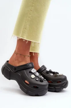 Boto Klapki Na Platformie|Klapki Damskie Klasyczne*Piankowe Damskie Lekkie Klapki Na Masywnej Podeszwie Czarne Matirra