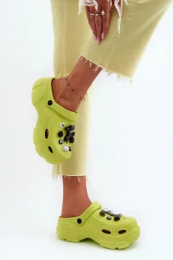 Boto Klapki Na Platformie|Klapki Damskie Klasyczne*Piankowe Damskie Lekkie Klapki Na Masywnej Podeszwie Limonkowe Matirra