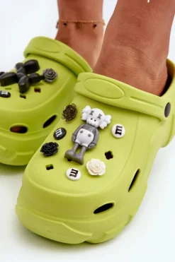 Boto Klapki Na Platformie|Klapki Damskie Klasyczne*Piankowe Damskie Lekkie Klapki Na Masywnej Podeszwie Limonkowe Matirra