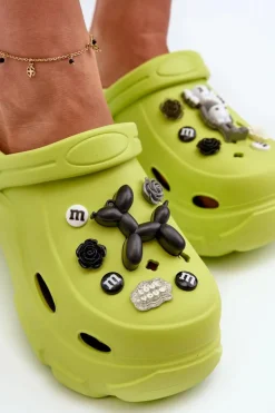 Boto Klapki Na Platformie|Klapki Damskie Klasyczne*Piankowe Damskie Lekkie Klapki Na Masywnej Podeszwie Limonkowe Matirra