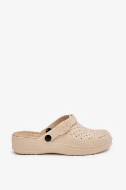 Evento Klapki Basenowe|Klapki Na Platformie*Piankowe Klapki Chodaki Damskie Beżowe Faylina Beżowy